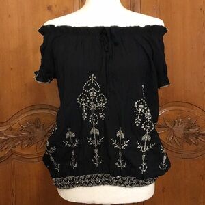 Poetry Clothing Embroidered Off-Shoulder Top